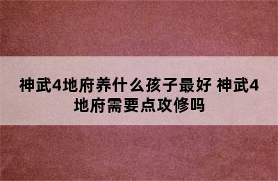 神武4地府养什么孩子最好 神武4地府需要点攻修吗